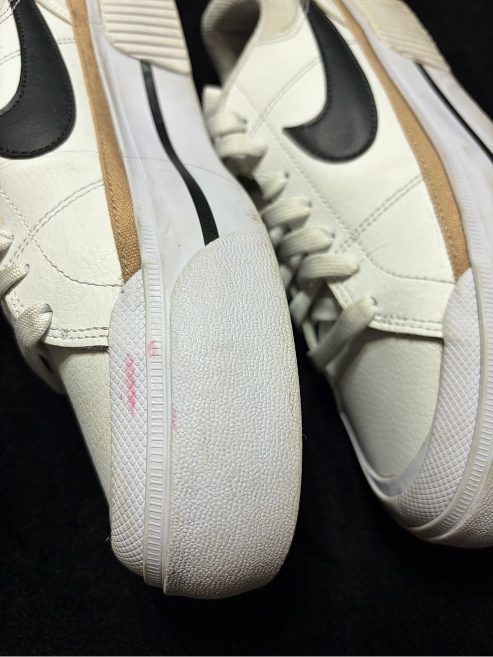 Nike White Low-Top Sneakers with Black Swoosh - Picture 3 of 7